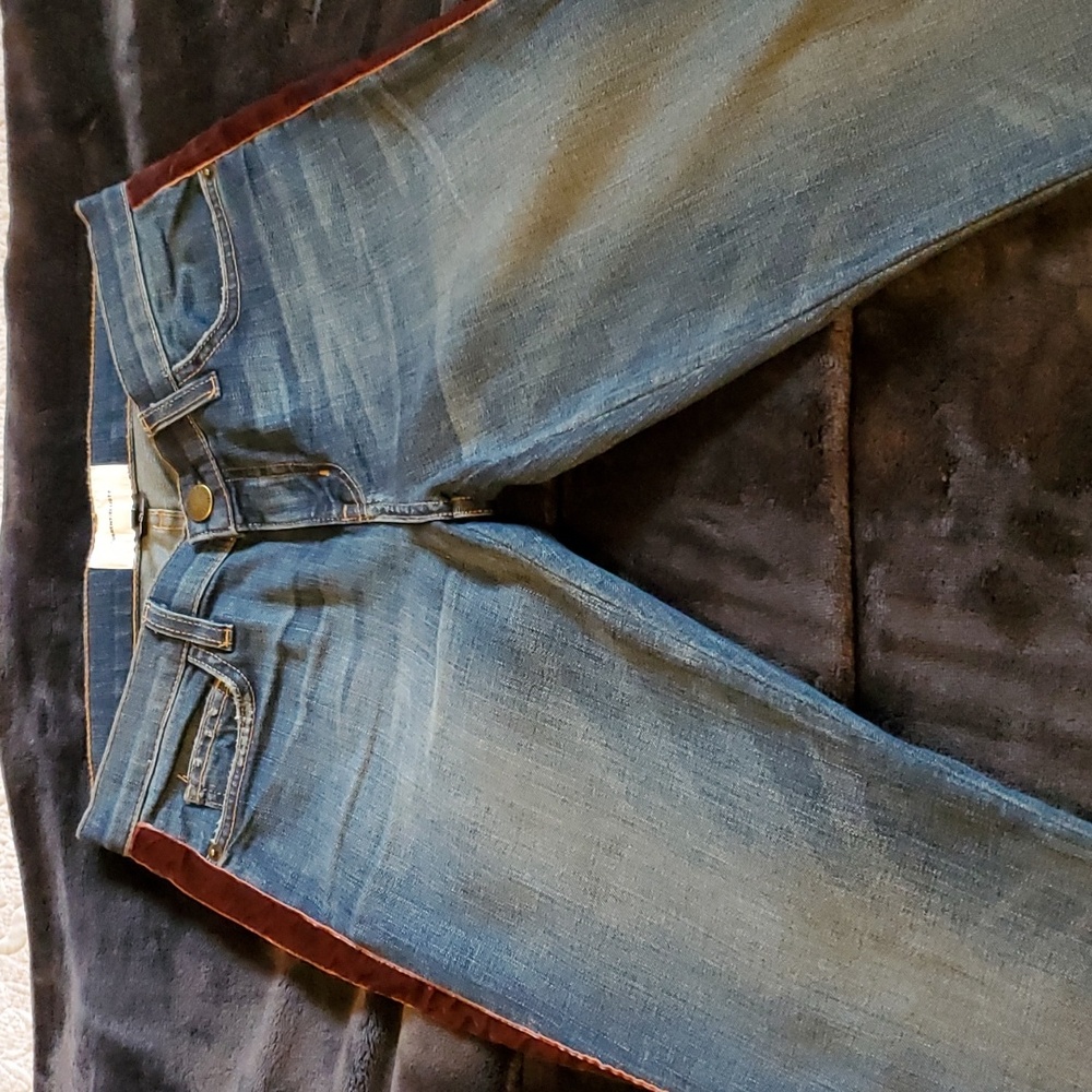 Current / Elliott red velvet stripped Jean sz 26